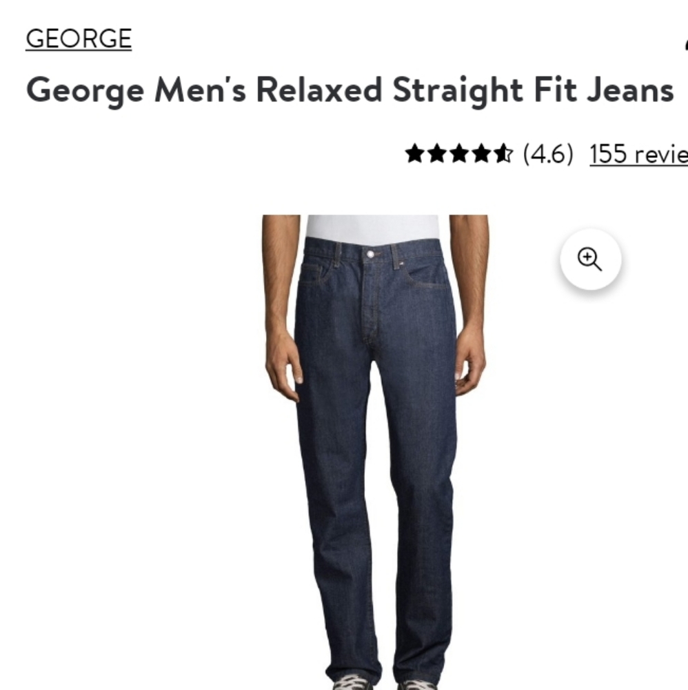 38 x 30 George Relaxed Straight Dark Stone Denim Jean